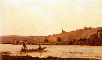 Bord De LOise scenes Hippolyte Camille Delpy Landscapes brook Oil Paintings